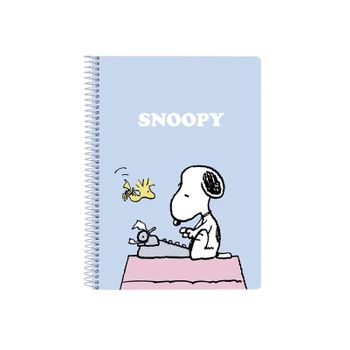 Snoopy Imagine - Cuaderno, Libreta Cuarto 80 Hojas, Tapas Duras, 1diseño, Ideal Para Niños De Diferentes Edades, Cómodo Y Versátil, Calidad Y Resistencia, 15.5xx22 Cm, Color Azul Pastel