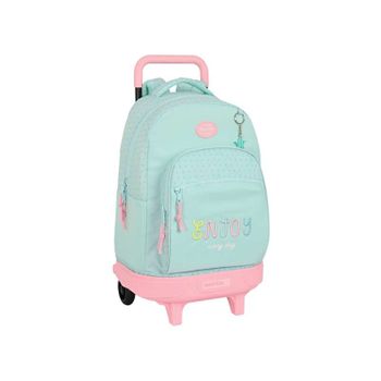 Blackfit8 Enjoy - Mochila Grande Con Ruedas, Compacta, Extraíble, Ideal Para Niños De Diferentes Edades, Cómoda Y Versátil, Calidad Y Resistencia, 33x22x45 Cm, Color Verde Menta Pastel