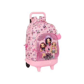 Safta Nanana Fabulous - Mochila Grande Con Ruedas, Compacta, Extraíble, Ideal Para Niños De Diferentes Edades, Cómoda Y Versátil, Calidad Y Resistencia, 33x22x45 Cm, Color Rosa