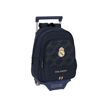 Safta Real Madrid 2ª Equipación 23/24 - Mochila Infantil Con Carro 705, Ideal Para Niños De Diferentes Edades, Cómoda Y Versátil, Calidad Y Resistencia, 27x10x33 Cm, Color Azul Marino