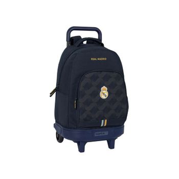 Safta Real Madrid 2ª Equipación 23/24 - Mochila Grande Con Ruedas, Compacta, Extraíble, Ideal Para Niños De Diferentes Edades, Cómoda Y Versátil, Calidad Y Resistencia, 33x22x45 Cm, Color Azul Marino