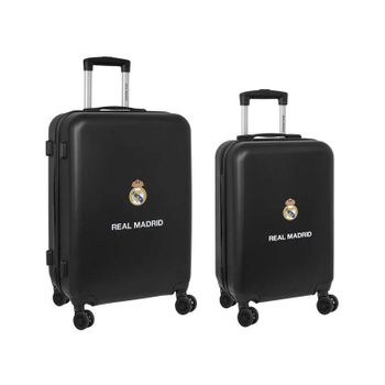 Real Madrid 2ª Equipación 23/24 - Set De Trolleys Cabina 20 Y 24 Pulgadas, Con Ruedas Giratorias, Maletas Con Ruedas, Candado De Seguridad, Maletas Ligeras, 40x26x63 Cm, Color Azul Marino