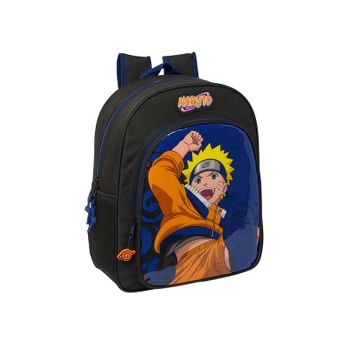 Safta Naruto Ninja - Mochila Escolar Niño, Mochila Infantil, Adaptable A Carro, Ideal Para Niños En Edad Escolar, Cómoda Y Versátil, Calidad Y Resistencia, 32x12x38 Cm, Color Negro/azul