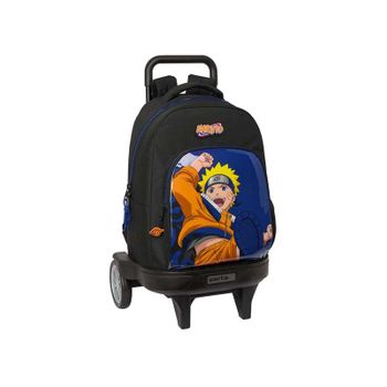 Safta Naruto Ninja - Mochila Grande Con Ruedas, Compact Evolución, Extraíble, Ideal Para Niños De Diferentes Edades, Cómoda Y Versátil, Calidad Y Resistencia, 33x22x45 Cm, Color Negro/azul