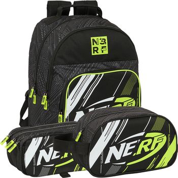 Pack 3 Piezas Nerf Get Ready Mochila, Estuche Y Neceser Nerf  | Safta