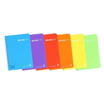 Pack De 5 Cuadernos Enri Cuartilla Cuadriculados Tapas De Plástico