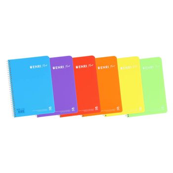 Pack De 5 Cuadernos Enri Cuartilla Pauta De 3,5 Mm Tapas De Plástico