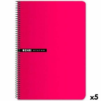 Cuaderno Enri Cuadriculado Rojo Din A4 (5 Unidades)