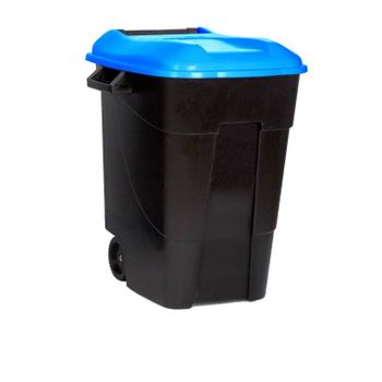 Contenedor De Reciclaje Con Tapa Azul Y Ruedas Tayg