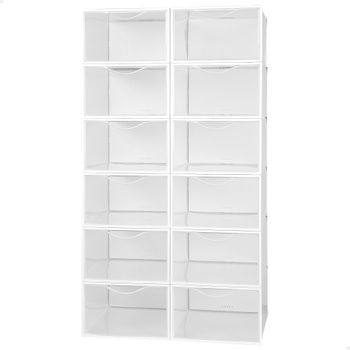 HOMCOM Cajas de Zapatos de Plástico Juego de 8 Organizadores de  Almacenamiento Caja Zapatero Apilable Puertas Magnéticas para Aromas para  Entrada Pasillo hasta Talla 45 Transparente - Conforama