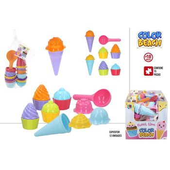 Moldes Playa Conos De Helados Y Cupcakes Set 17 Piezas 2 Mod. Sdos. (color Baby - 45662)
