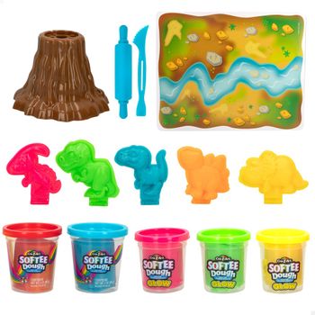 Set Plastilina Neón De Dinosaurios Softee Dough