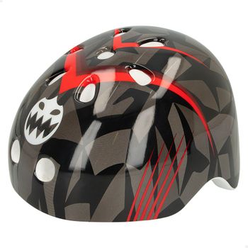 Cb Riders - Casco Infantil Ajustable Y Seguro Negro Y Rojo Con Fantasmas