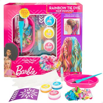 Barbie - Set Mechas Multicolor Arcoíris Con Coletero Tie Dye