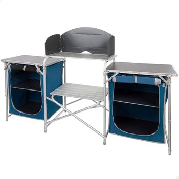 Mueble Plegable Cocina Camping Con Paravientos + 2 Compartimentos Aktive