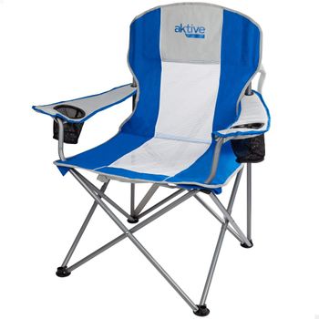 Silla Plegable Camping Xl Con Asa Y Posavasos Aktive