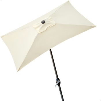 Parasol Balcón 200x120 Cm Color Crema Mástil Aluminio Aktive Garden