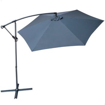 Parasol Excéntrico Banana 300 Cm Gris Mástil Aluminio Aktive Garden