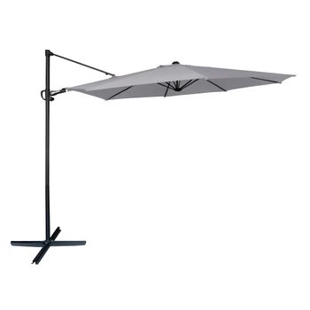 Parasol Excéntrico Ø300 Cm Mástil Aluminio Color Gris Aktive Garden