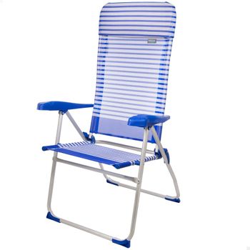 Silla De Playa Plegable Solenny Con Respaldo Alto 55x53x89 Cm Color Azul  con Ofertas en Carrefour