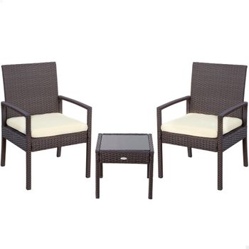 Conjunto Muebles Terraza Con Sillones Y Mesita Ratán Aktive