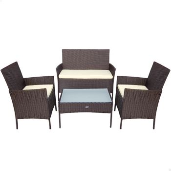 Conjunto Muebles Jardín Melbourne 1 Sofá Doble, 2 Sillones, 1 Mesa Acero  Galvanizado Y Cuerda con Ofertas en Carrefour