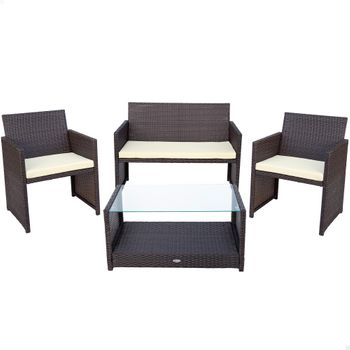 Conjunto De Muebles Para Jardín, Mesa Extensible 160/220 Y 6 Sillones  Apilables, Aluminio Color Antracita Y Cristal Color Taupé, con Ofertas en  Carrefour