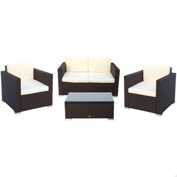 Conjunto Muebles Terraza Sillones, Sofá Y Mesita Ratán Aktive