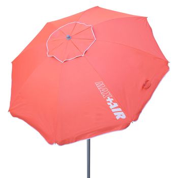 Sombrilla Playa Antiviento Ø200 Cm C/mástil Inclinable Y Protección Uv50 Coral Aktive