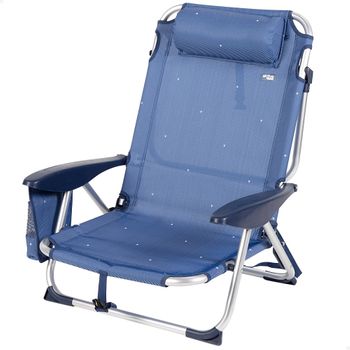 Cama camping plegable azul marino c/cojín Aktive