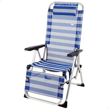 Pack De 2 Tumbonas Playa Cama De 3 Posiciones Azul Y Blancode Aluminio Y  Textileno De 190x58x25 Cm con Ofertas en Carrefour