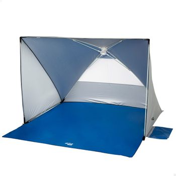 Carpa De Playa De Poliéster 145x103 Cm - Aktive. Azul Y Gris