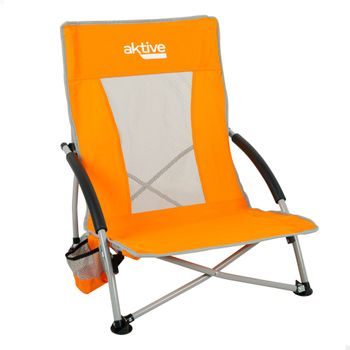 Silla Plegable De Acero Y Textileno 50x51x67 Cm - Aktive. Naranja