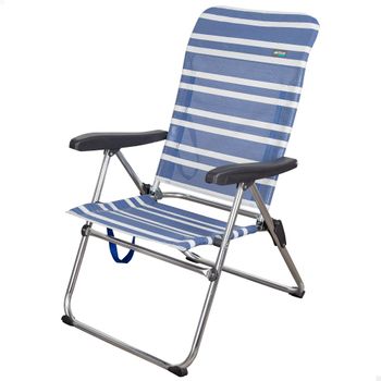 Silla de Playa Cama Plegable Solenny Reclinable con Respaldo Bajo y Asas  77x60x83 cm 4 Posiciones