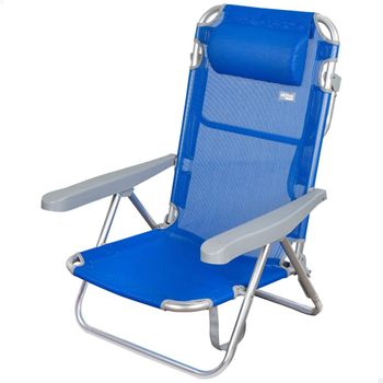 Silla playa aluminio Fibreline con asa y pata trasera plegable 0127 - Alco