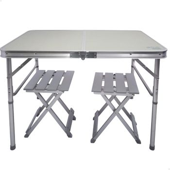 Mesa plegable baja Aktive Camping blanca - 40x60x40 cm