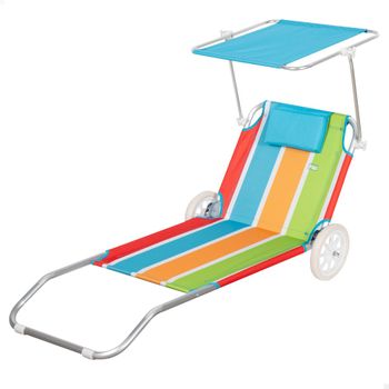 Aktive Carro Tumbona Playa Multicolor 62x117x62 Cm