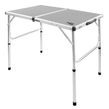 Mesa Plegable Camping Portátil Y Antideslizante Aktive, De Aluminio 90x60x40/70cm