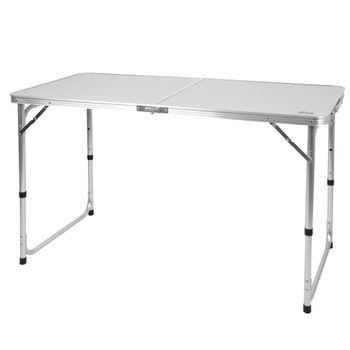 Mesa Plegable Exterior Aluminio 120x60x54/60/60/70 Cm - Aktive. Gris