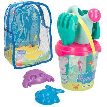 Peppa Pig Set Cubo Playa C/accesorios Y Mochila Transporte