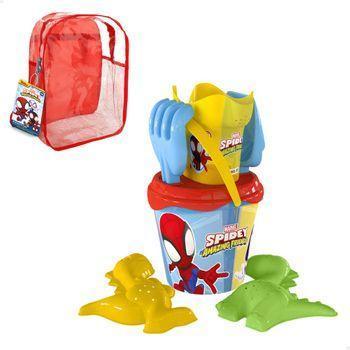 Marvel Spidey Y Su Superequipo Set Cubo Playa Ø14 Cm C/accesorios Y Mochila Transporte