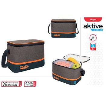 Colorbaby 80792 Bolsa Nevera Térmica Cooler 24x15x17, Aluminio, Gris Y Naranja, Mediano (color Baby)