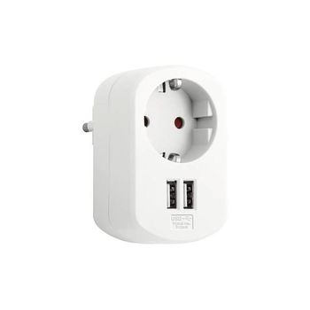 Adaptador Con Doble Usb 315a Blanco Simon