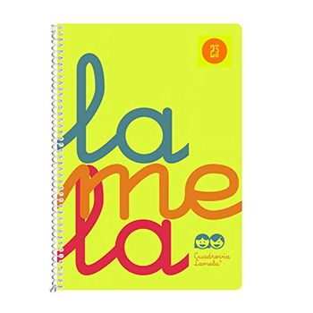 Cuaderno Espiral Lamela Fluor, 4âº 80 Hojas Cuadro 4 Mm. Tapa Plã¡stico (amarillo)