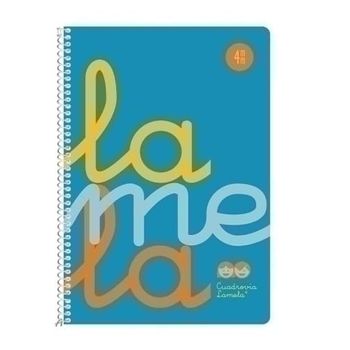 Cuaderno Espiral Lamela Fluor, 4âº 80 Hojas Cuadro 4 Mm. Tapa Plã¡stico (azul)