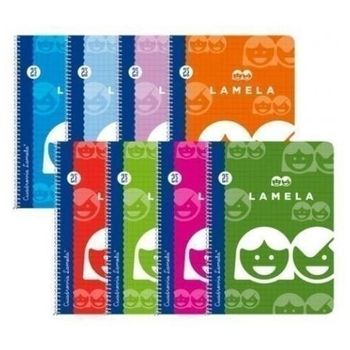 Lamela Cuaderno Espiral Cubierta B?sica 40 Hojas 4? Cuadr?cula 4x4 Con Margen Colores Surtidos -paquete 10u-