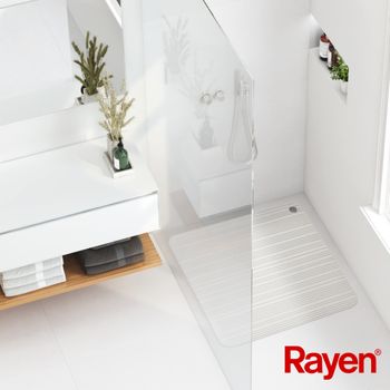 Rayen, Alfombra Para Baño, Cuadrada, 100% Caucho Natural, Antideslizante, Ventosas De Alta Resistencia, 50 X 50 Cm, Blanco