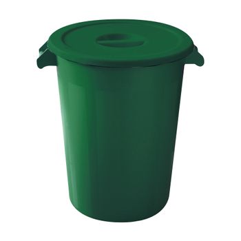 Cubo De Basura Industrial Con Tapa Plástico Denox 100 Litros Verde