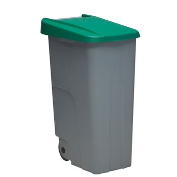 Contenedor Denox Reciclo Con Ruedas Y Tapa Cerrada 85 Litros Verde