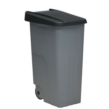 Contenedor Denox Reciclo Con Ruedas Y Tapa Cerrada 85 Litros Negro